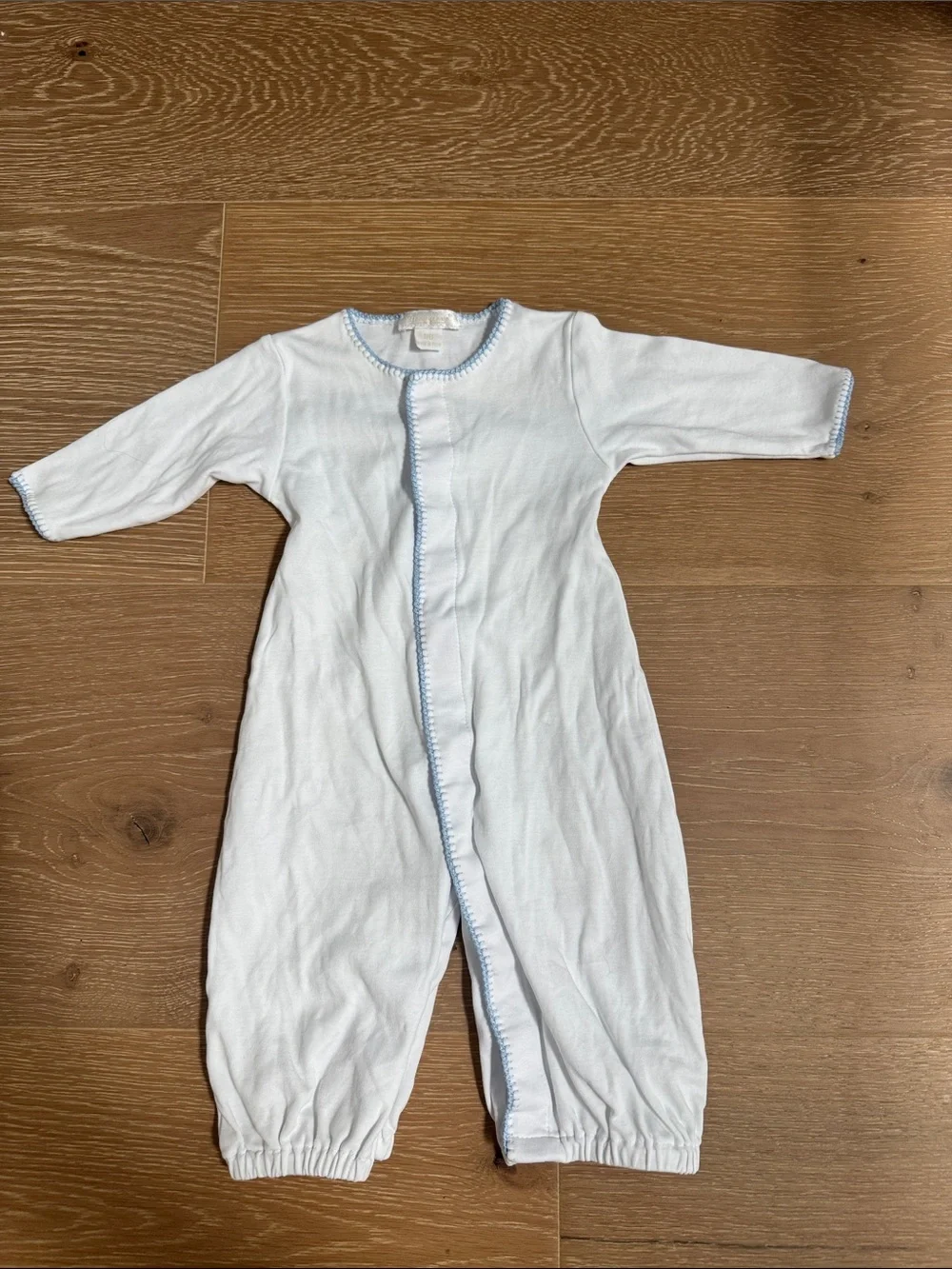 Kissy Kissy 2 in one Baby Sleep Gown with Light Blue Trim Soft Cotton NB